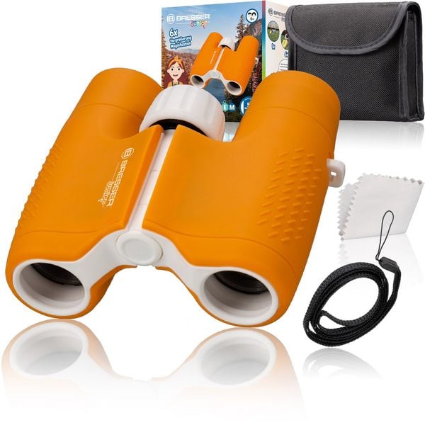 Bresser Junior 11382 - Kinder-Fernglas 6x21 (orange), mit Tasche