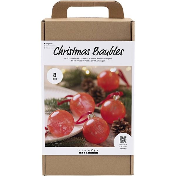 Creativ Company DIY Sets Dekoartikel Kreativ Set Weihnachtskugeln, Marmorieren, Kreativ Box