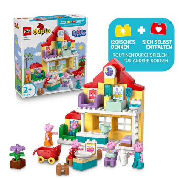 LEGO DUPLO Peppa Wutz 10467 Familienhaus, Spielhaus mit Figuren