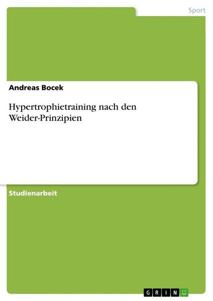 Hypertrophietraining nach den Weider-Prinzipien