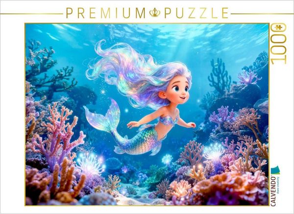 CALVENDO Puzzle Mystische Meerjungfrau Sternzeichen Fantasy Puzzle 1000 Teile Lege-Größe 64x48cm Foto-Puzzle für glückliche Stunden