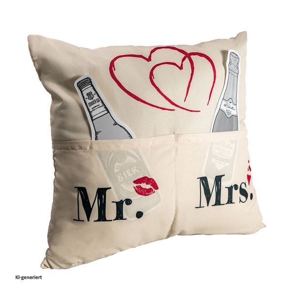 HTI-Living Kissen mit Taschen Mr. Mrs. HTI-Living Kissen mit Taschen Mr. Mrs. HTI-Living