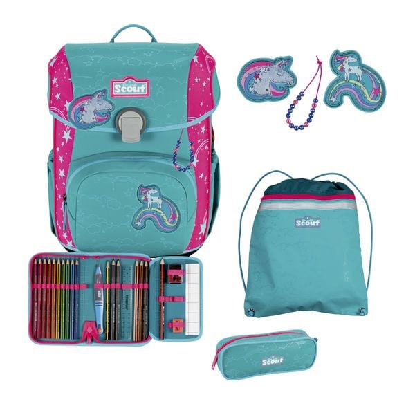 Scout Schulranzen Set Neo Superflash Extreme, Schulranzen Set, 4tlg, Unicorn