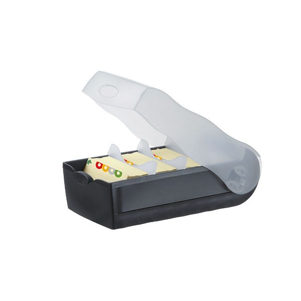 Bürobedarf, Karteibox Croco A 8 quer (schwarz/transparent)