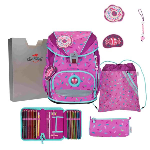DerDieDas Schulranzen Set ErgoFlex Superlight, Schulranzen Set, 5tlg, Sweet Sprinkles