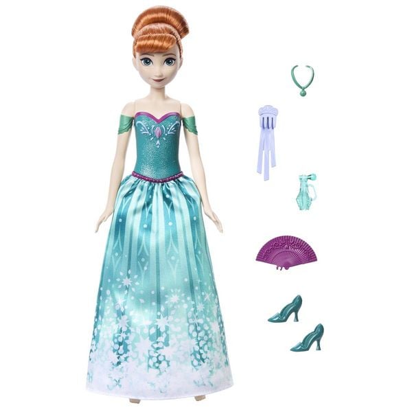 Disney Die Eiskönigin Spin & Reveal Anna-Modepuppe und Accessoires mit 11 Überraschungen aus dem Disney-Film