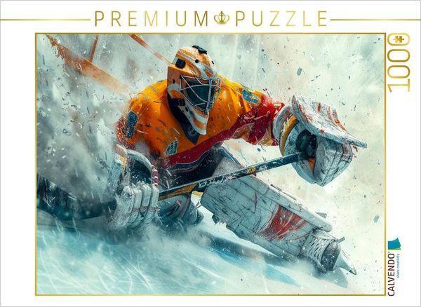 CALVENDO Puzzle Eishockey, Einsatz für den Sieg 1000 Teile Lege-Größe 64x48cm Foto-Puzzle für glückliche Stunden