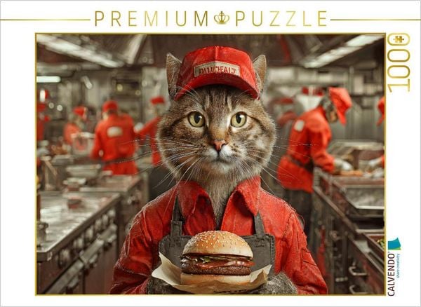 CALVENDO Puzzle Burger Katze 1000 Teile Lege-Größe 64x48cm Foto-Puzzle für glückliche Stunden
