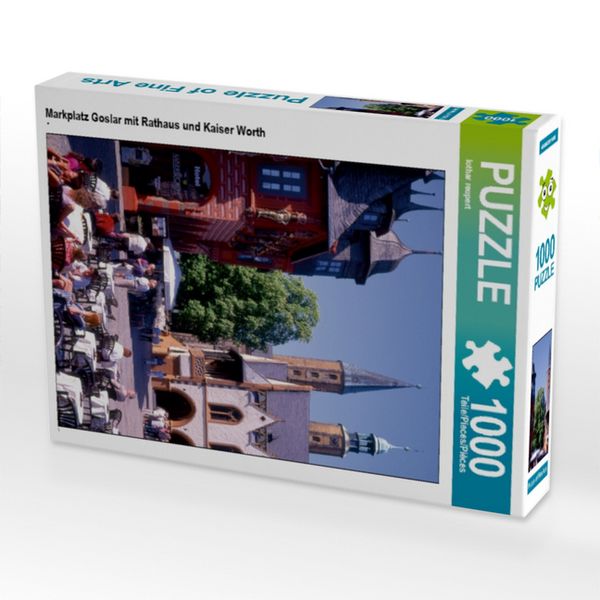 CALVENDO Puzzle Markplatz Goslar mit Rathaus und Kaiser Worth 1000 Teile Lege-Größe 64x48cm Foto-Puzzle für glückliche Stunden