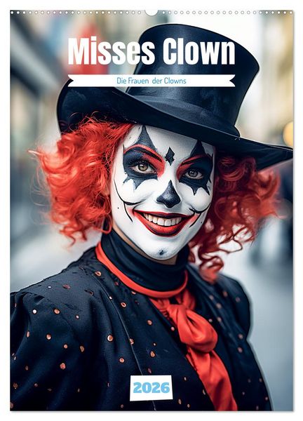 Misses Clown (Wandkalender 2026 DIN A2 hoch), CALVENDO Monatskalender