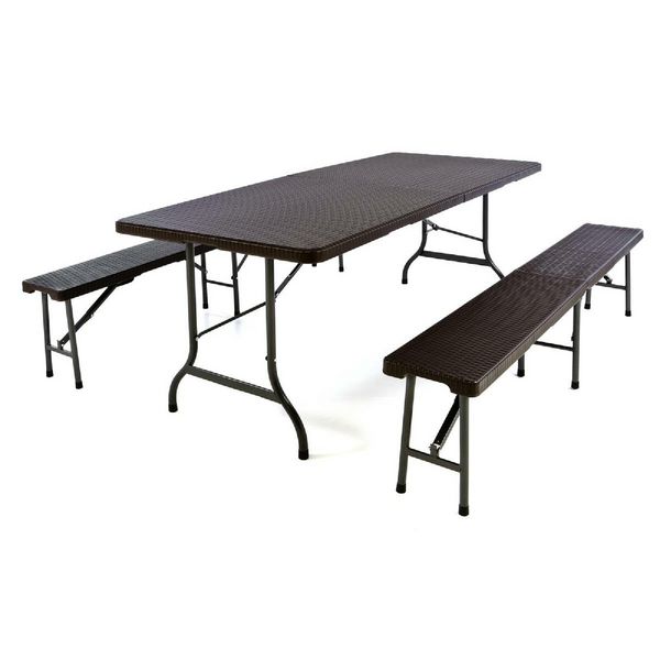 3-tlg. Bierzeltgarnitur Set Sitzgruppe Tisch Bank