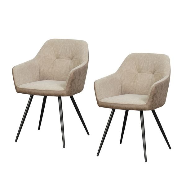 HTI-Living Stuhl Joschka Antikbraun/Taupe 2er Set Stuhl Joschka Antikbraun/Taupe 2er Set