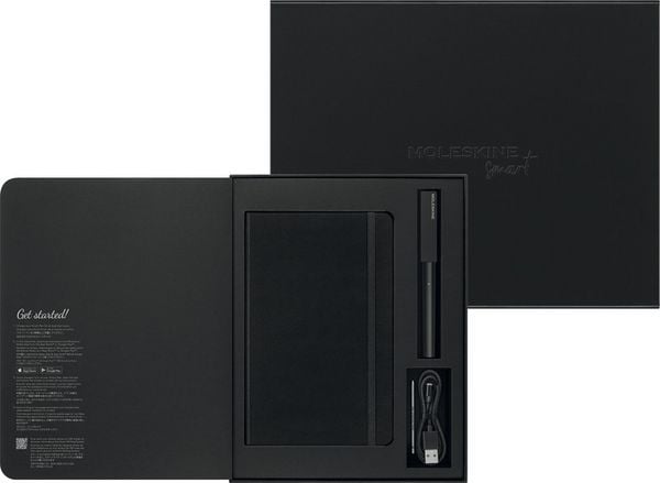 Moleskine Smart Writing Set Smart Pen+ 3, Smart Notebook, L/A5, liniert, Schwarz