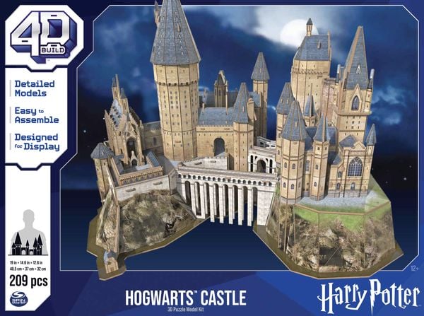 4D Build - Harry Potter, Hogwarts Castle, 3D-Puzzle des magischen Harry Potter-Schlosses aus hochwertigem Karton, 209 Teile, ab 12 Jahren