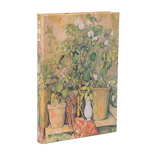 Hardcover Notizbuch, Cezannes Terrakotta-Töpfe und Blumen, Midi, Liniert