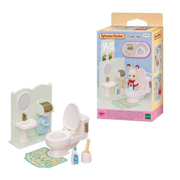 Sylvanian Families 5740 - Toilet Set, Toiletten Set, Spielset, Puppenhaus-Zubehör