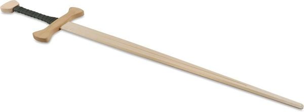 BestSaller 1005 - Zweihand-Schwert Bärenschlag, 107cm, Holz-Schwert, Griff mit grünem Kunstleder umwickelt