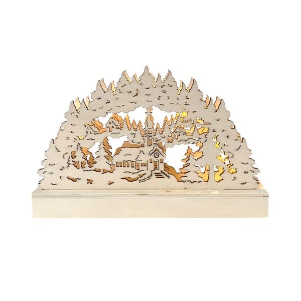 HTI-Living Schwibbogen Verschneite Kirche Natur