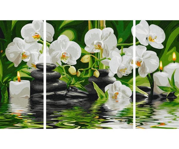 Malen nach Zahlen - Wellness-Oase (Triptychon)