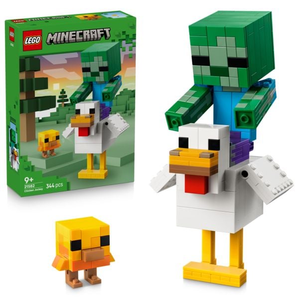LEGO Minecraft 21582 Hühnerreiter, Bauset zum Videospiel, bewegliche Minecraft-Zimmerdeko