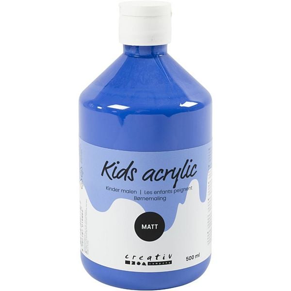 Creativ Company Acrylfarbe Matt, Blau, 500 ml/ 1 Fl.
