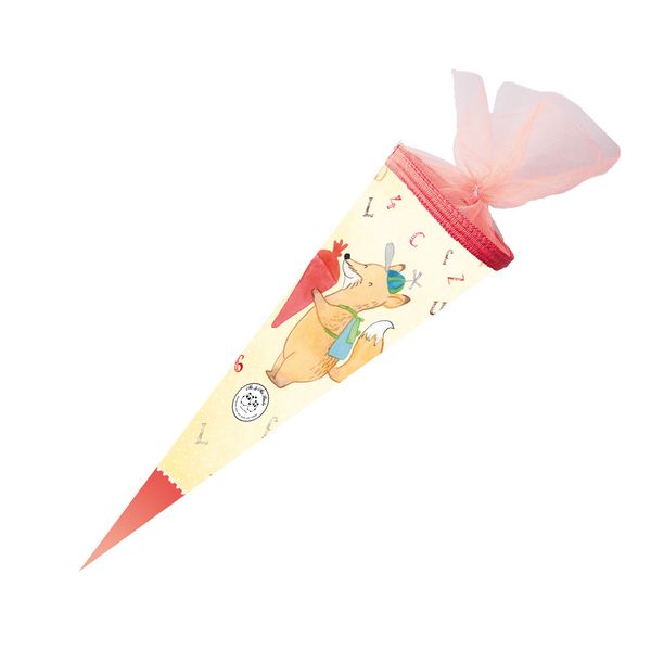 Nestler Schultüte Mr. & Mrs. Panda Schulfuchs rund mit Tüllverschluss 50cm