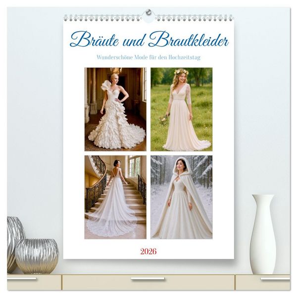 Bräute und Brautkleider (hochwertiger Premium Wandkalender 2026 DIN A2 hoch), Kunstdruck in Hochglanz