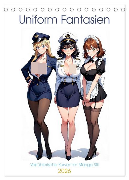 Uniform Fantasien (Tischkalender 2026 DIN A5 hoch), CALVENDO Monatskalender