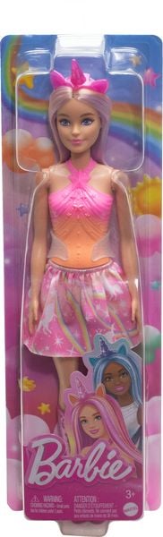 Barbie Einhorn Puppen mit Fantasiehaaren, Outfits mit Farbverlauf und Einhorn-Accessoires