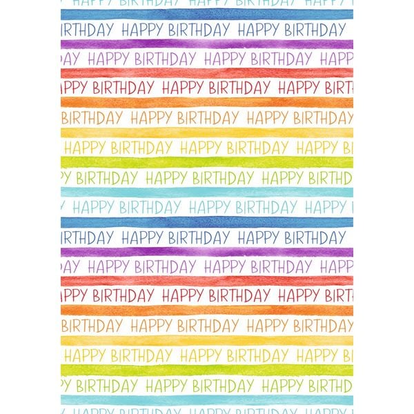 Idena Geschenkpapier Happy Birthday Regenbogenfarben 70cmx2m
