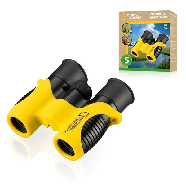 Bresser 14462 - NATIONAL GEOGRAPHIC Kinder-Fernglas 6x21 mit Fokussierrad, inkl. Tasche