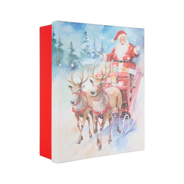 Idena Geschenkbox Weihnachten Santa auf Schlitten mehrfarbig 36,2x11x29,5cm