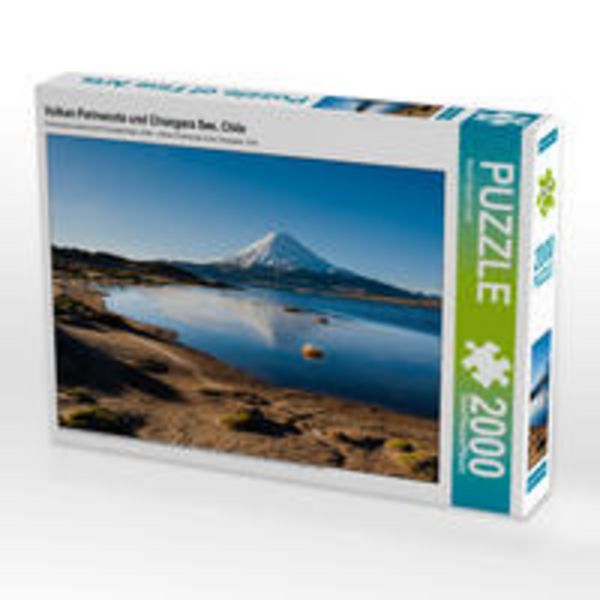 CALVENDO Puzzle Vulkan Parinacota und Chungara See, Chile 2000 Teile Lege-Größe 90x67cm Foto-Puzzle für glückliche Stunden