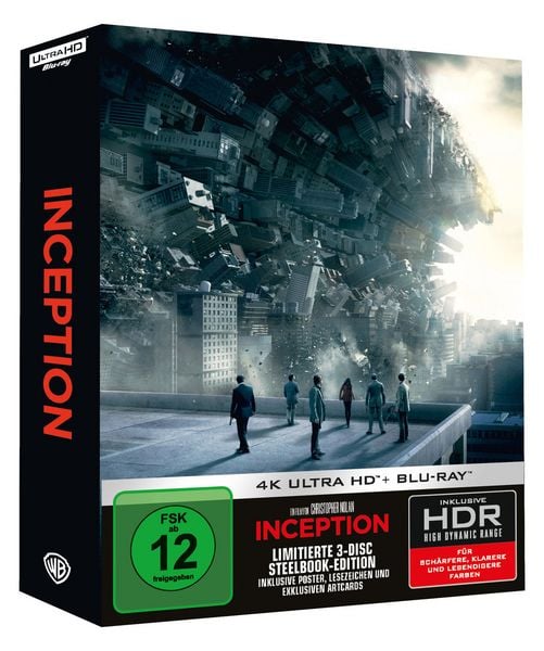Inception - Steelbook - Limited Ultimate Collector's Edition (4K Ultra HD) (+ Blu-ray) (+ Bonus-Blu-ray)