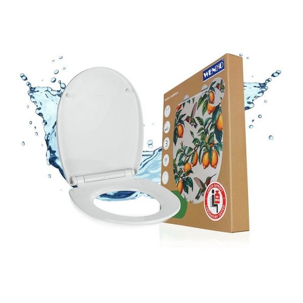 WC-Sitz Mod. Alberola, Toilettensitz mit Absenkautomatik und Relief-Druck