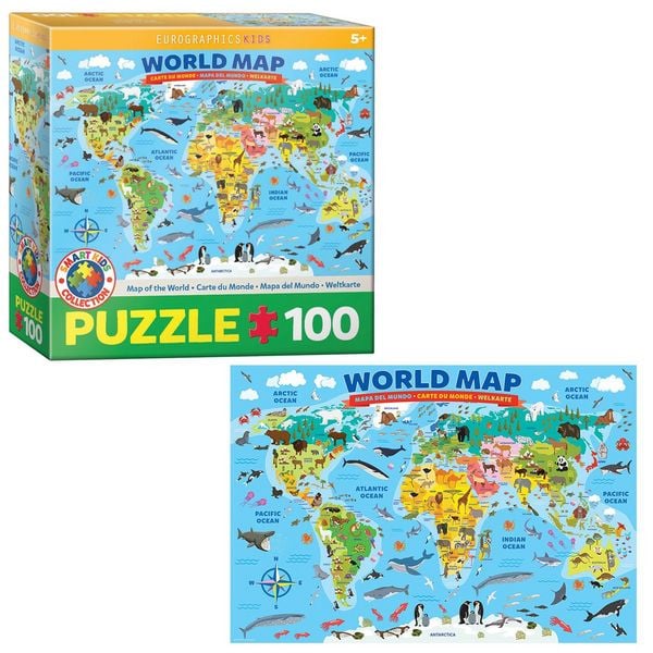 Weltkarte illustriert (Puzzle)