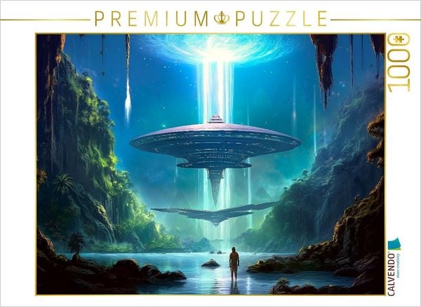 CALVENDO Puzzle Science Fiction - Reise zu fremden Planeten - Reise nach oben 1000 Teile Lege-Größe 64x48cm Foto-Puzzle für glückliche Stunden