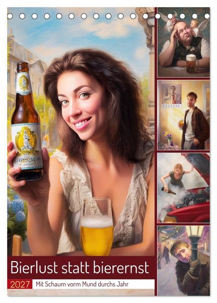Bierlust statt bierernst (Tischkalender 2027 DIN A5 hoch), CALVENDO Monatskalender