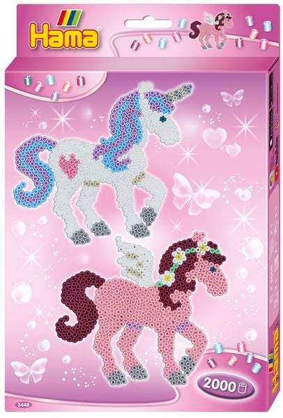 Hama 3448 - Kleine Geschenkpackung Traumpferde, Bügelperlen midi, 2000 Stück
