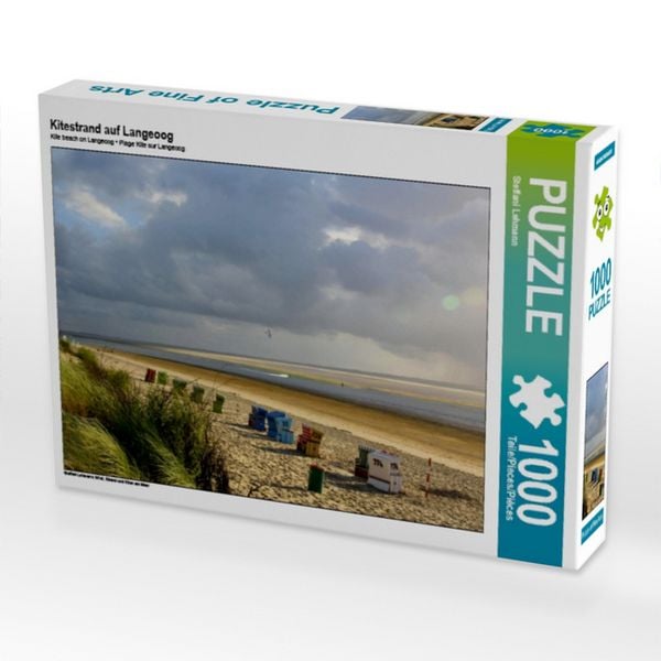 CALVENDO Puzzle Kitestrand auf Langeoog 1000 Teile Puzzle quer 1000 Teile Lege-Größe 64 × 48 cm Foto-Puzzle für glückliche Stunden