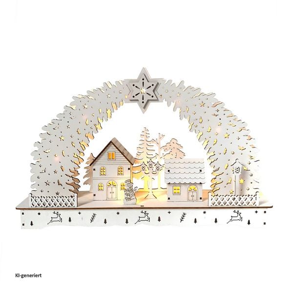 HTI-Living Schwibbogen Weihnachtsdorf Weiß Schwibbogen Weihnachtsdorf Weiß