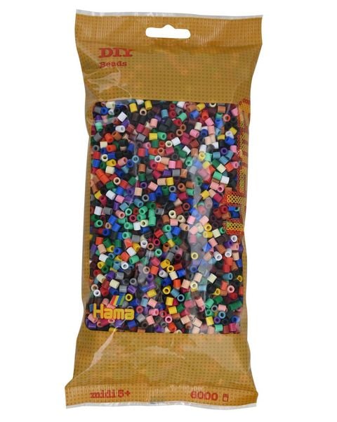 Hama 205-67 - Perlen, Volltonmix, Bügelperlen, midi, 6000 Stück