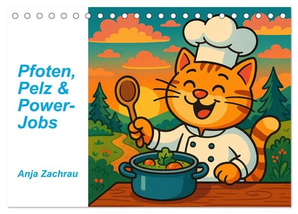 Pfoten, Pelz & Power-Jobs (Tischkalender 2026 DIN A5 quer), CALVENDO Monatskalender