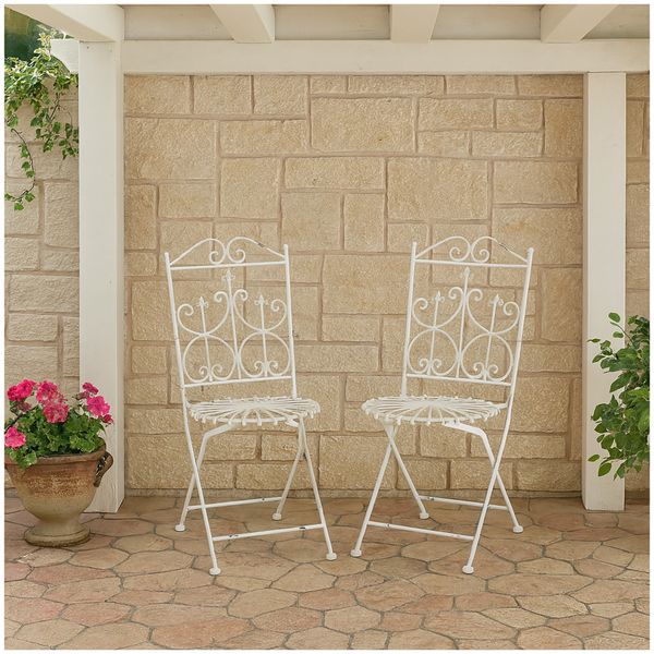 HTI-Living Stuhl Romantic Garden Weiß 2er Set Stuhl Romantic Garden Weiß 2er Set