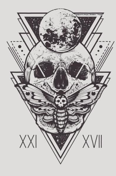 Heavy Metal Skull Totenkopf Notizbuch für Metal und Rock Fans punktiert dotted 68 Seiten