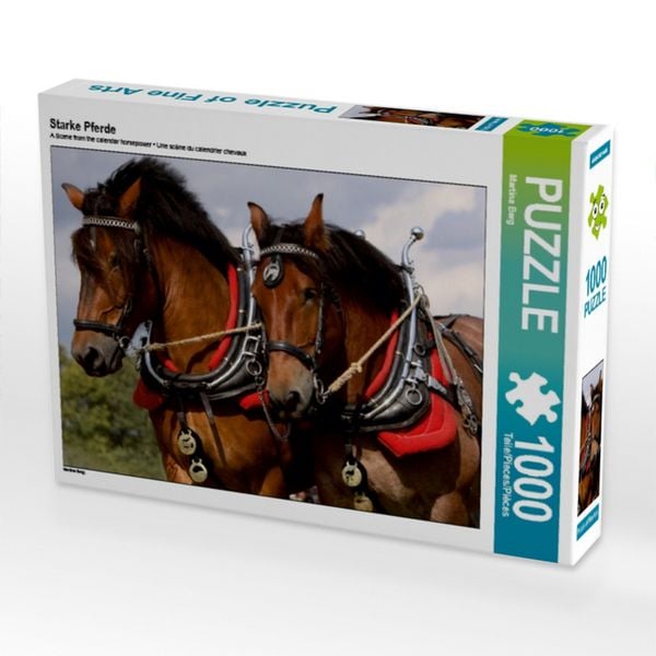 CALVENDO Puzzle Starke Pferde 1000 Teile Lege-Größe 64x48cm Foto-Puzzle für glückliche Stunden