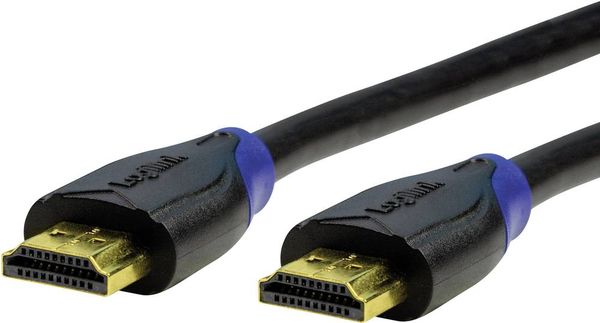 LogiLink HDMI Anschlusskabel HDMI-A Stecker, HDMI-A Stecker 3.00 m Schwarz CH0063 4K UHD, Audio Return Channel, vergoldete Steckkontakte HDMI-Kabel