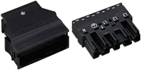 WAGO Netz-Steckverbinder WINSTA MIDI Serie (Netzsteckverbinder) WINSTA MIDI Stecker, gerade Gesamtpolzahl: 4 + PE 25 A Schwarz 1 St.