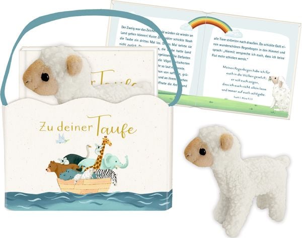 Geschenkset Buch u. Lamm - Zu deiner Taufe (Arche Noah)
