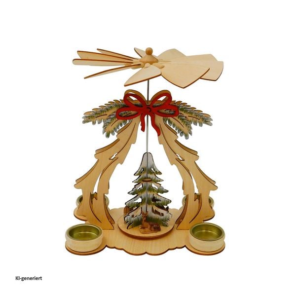 HTI-Living Tischpyramide mit Tannenbaum und Schleife Tischpyramide mit Tannenbaum und Schleife